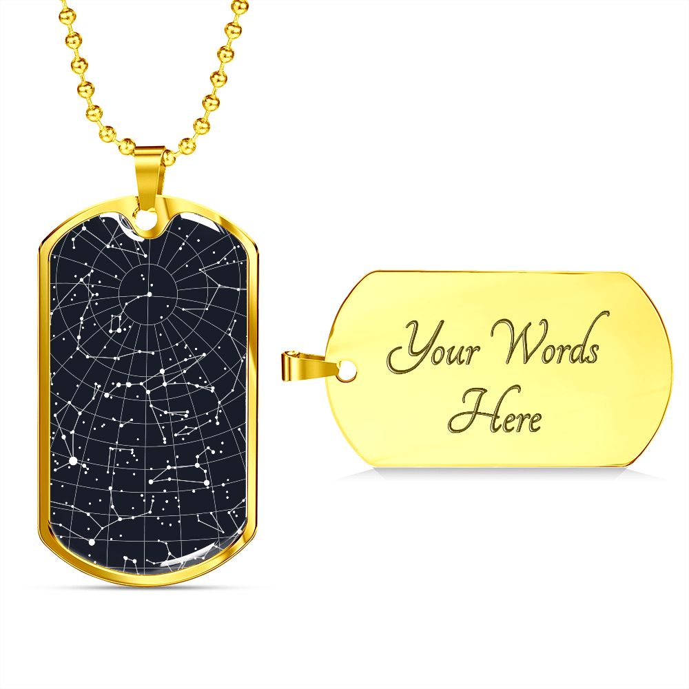 Celestial Night Sky Dog Tag Necklace Houston, Tx