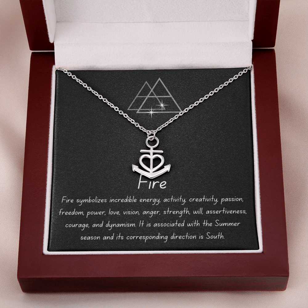 Love Faith Hope Fire Energy Pendant Necklace Set