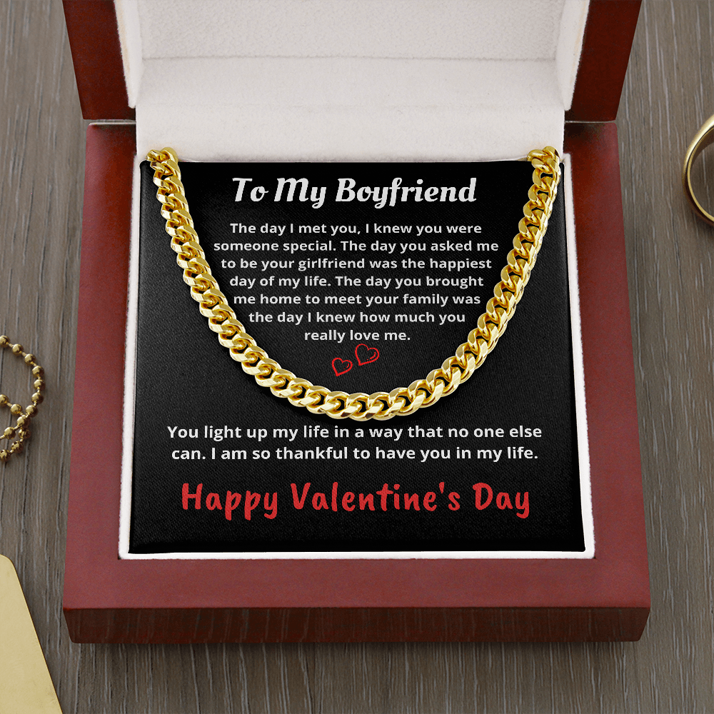 To My Boyfriend - Cuban Link Chain - Valentine's Day Gift