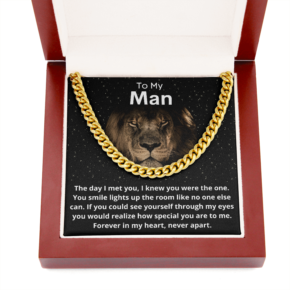 To My Man, Cuban Chain Necklace, Gift for Him