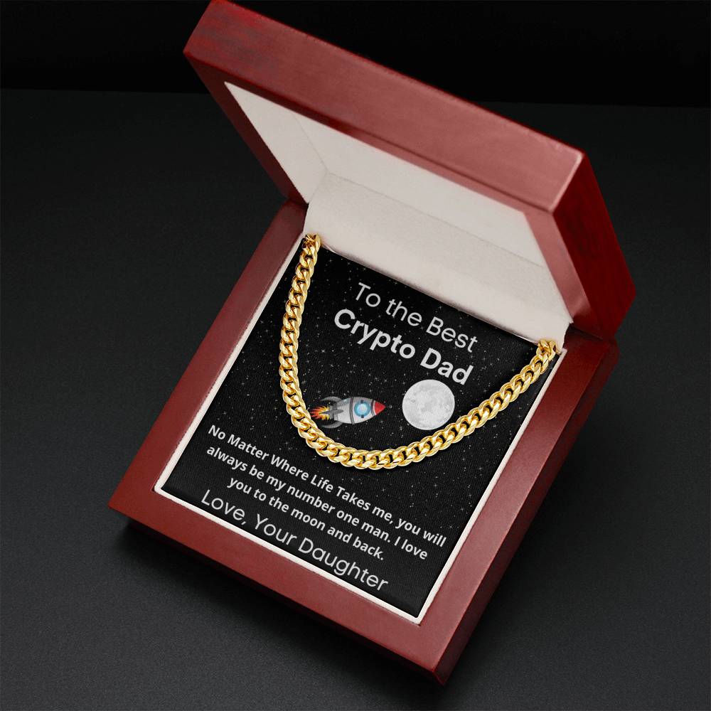 Crypto Dad - Gift From Daughter, Cuban Link Necklace