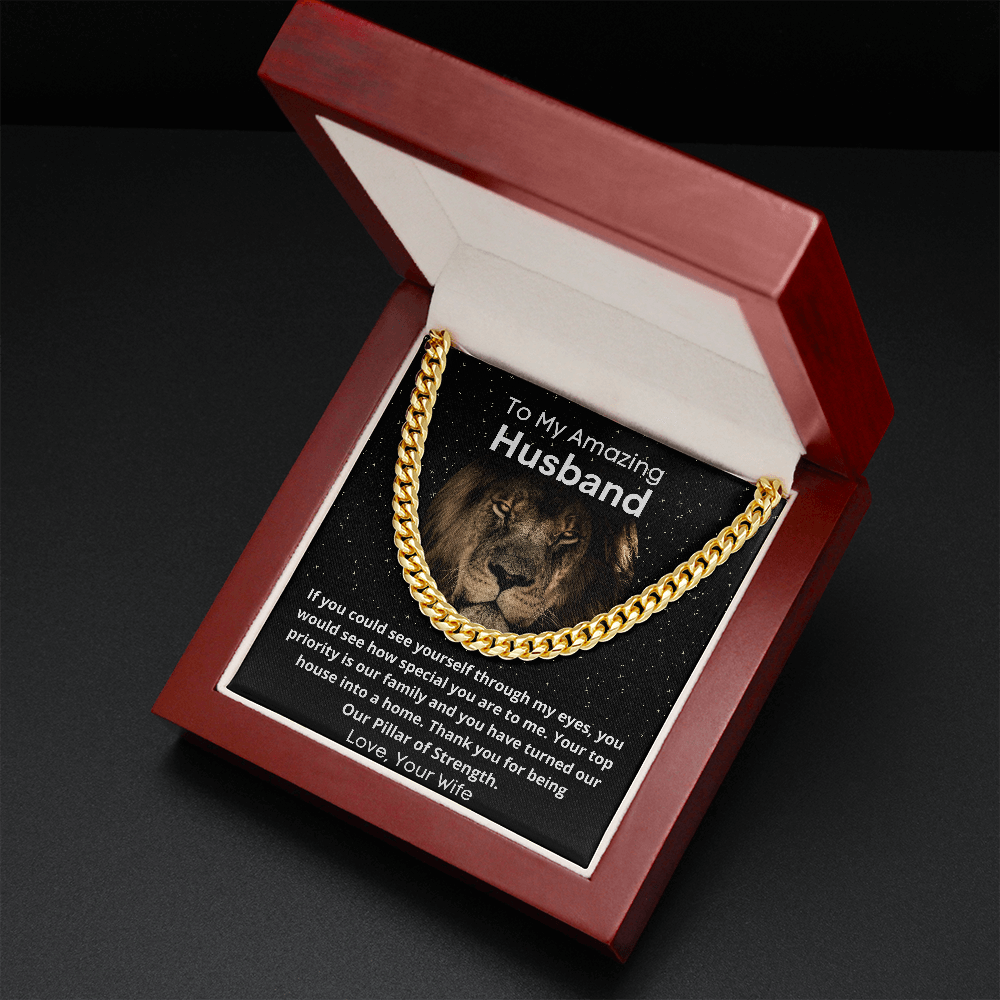 Cuban Chain Link Necklace for Husband, Gift for From Wife, Christmas Birthday Anniversary Gift