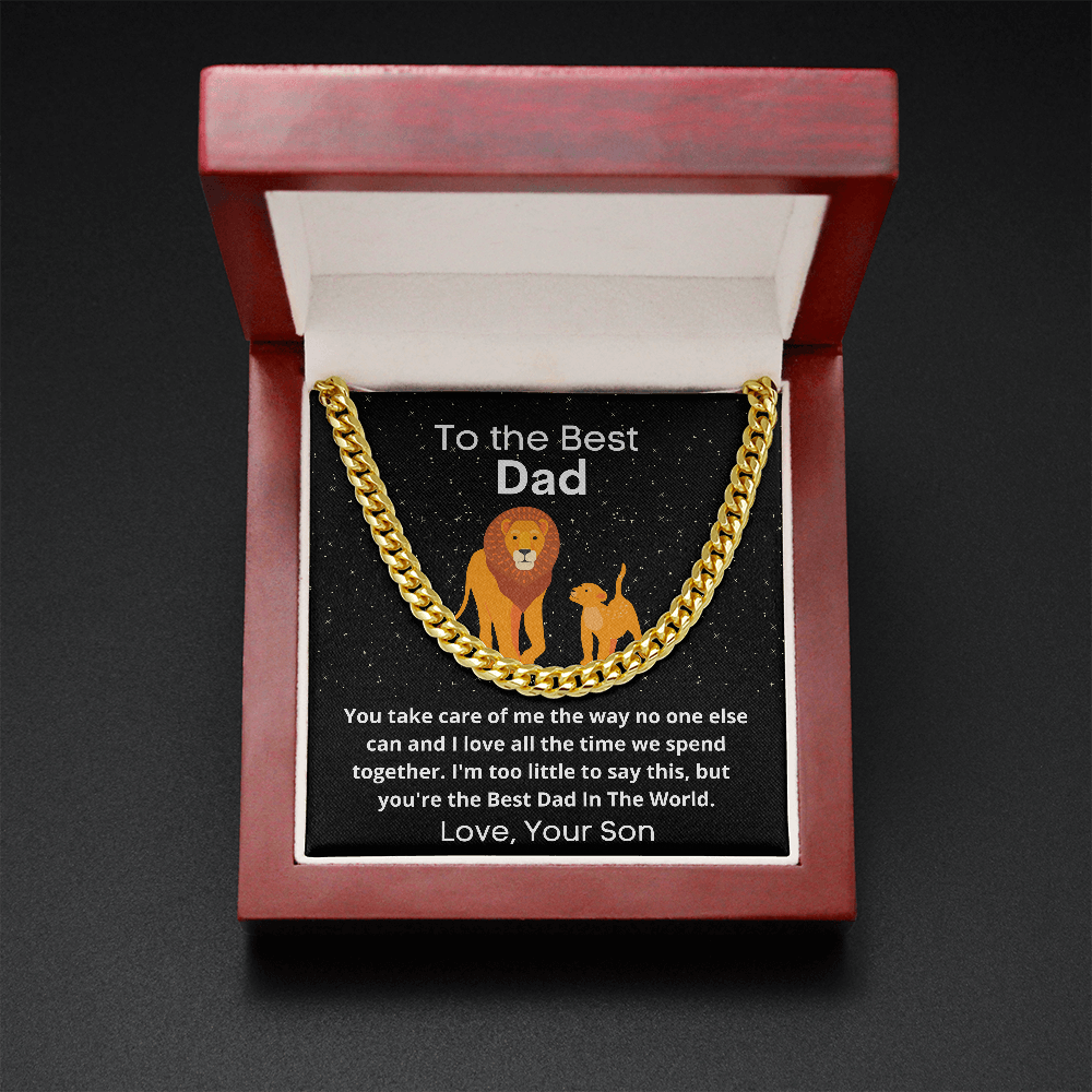 Best Dad Cuban Chain Link Necklace, From Son to Father Gift
