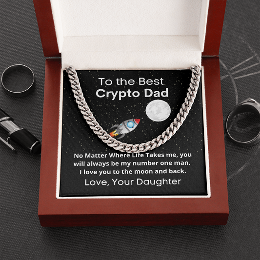 Crypto Dad Daughter - Gift From Daughter, Cuban Link Necklace
