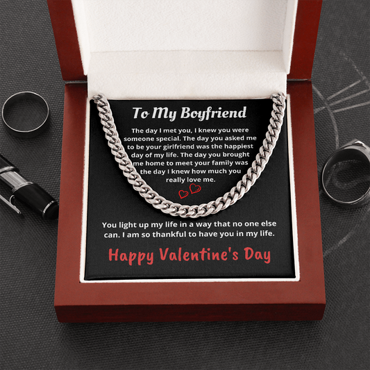 To My Boyfriend - Cuban Link Chain - Valentine's Day Gift
