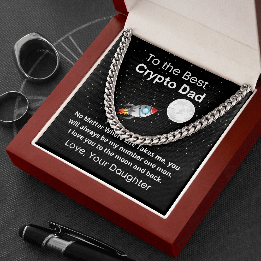 Crypto Dad Daughter - Gift From Daughter, Cuban Link Necklace