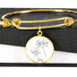 Daisy April Birth Flower Charm Bangle Bracelet Silver Gold