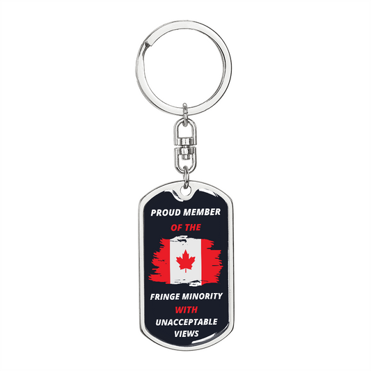 Fringe Minority Personalized Dog Tag Keychain