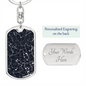 Personalized Celestial Night Sky and State Dog Tag Keychain Fort Collins CO