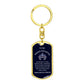 Badass Daughter Keychain | Straighten Your Crown (Royal Blue)