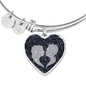 Celestial Sky Couple Hear Pendant Bracelet Personalized Custom Bangle Silver Gold