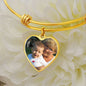 Mother's Day Heart Bangle Photo Upload Bracelet For Grandma