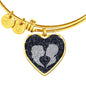 Celestial Sky Couple Hear Pendant Bracelet Personalized Custom Bangle Silver Gold