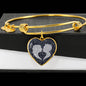 Celestial Sky Couple Hear Pendant Bracelet Personalized Custom Bangle Silver Gold