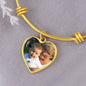 Mother's Day Heart Bangle Photo Upload Bracelet For Grandma