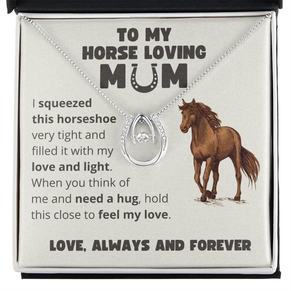 To My Horse Loving Mom - Lucky Horseshoe Necklace
