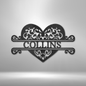 Heart Shaped Personalized Name Metal Art