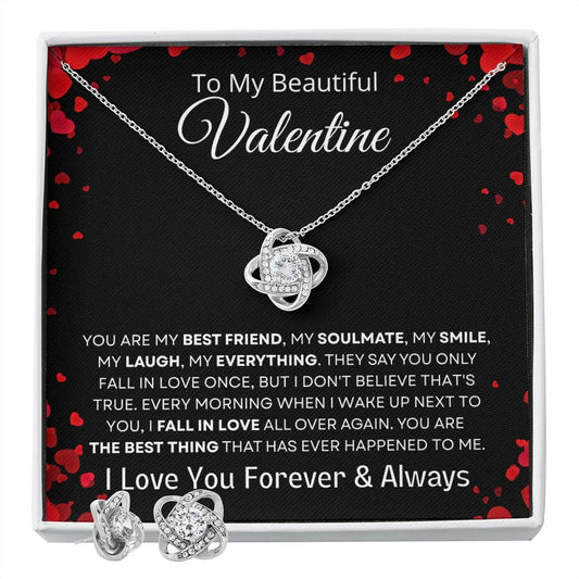 To My Beautiful Valentine | Necklace And Earrings Set
