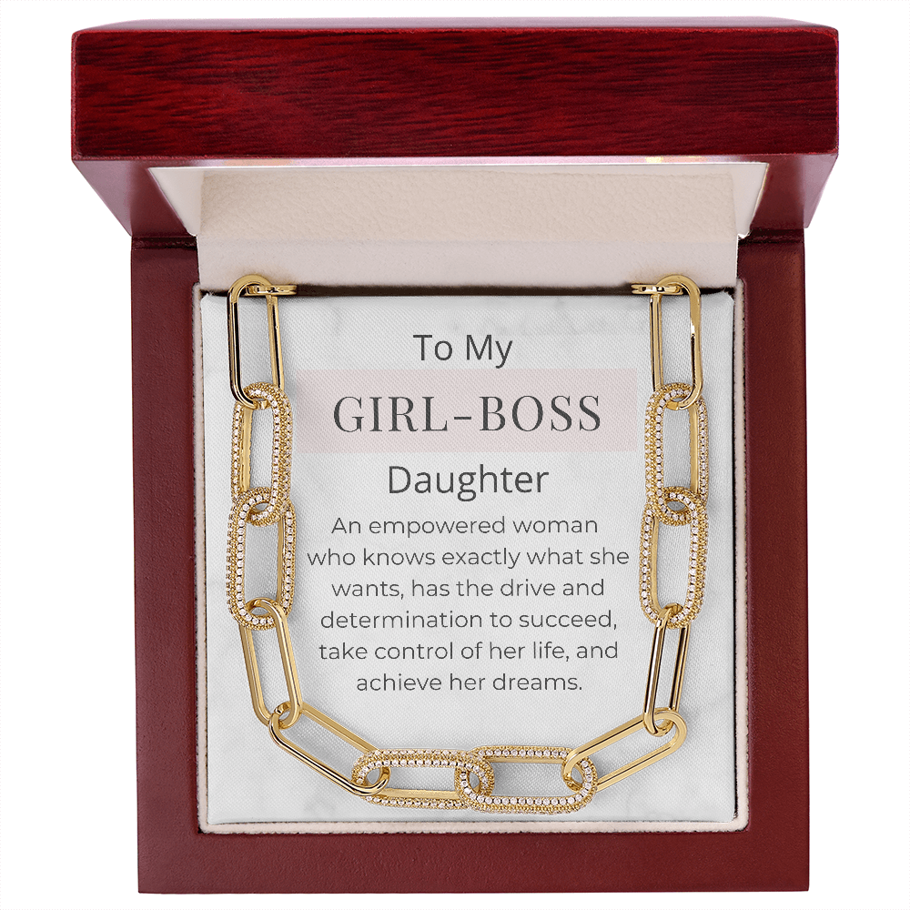 Forever Linked Chain Necklace, Girl-Boss, 14K Chain