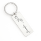 Personalized Carnation January Birth Month Flower Keychain with Name, Mother's Day Gift, Engraved on the Back