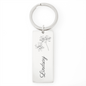 Personalized Daisy April Birth Month Flower Keychain with Name, Mother's Day Gift, Engraved on the Back