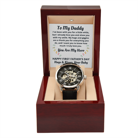 First Father's Day, Hero Dad Watch, Gift from Baby