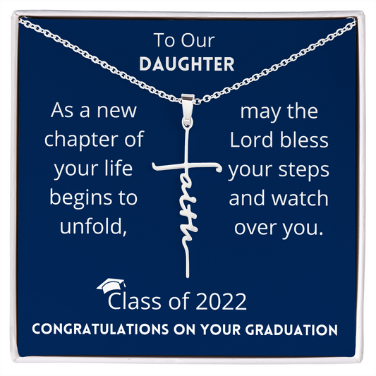 Graduation Day Faith Necklace, Gift for Daughter, Class of 2022