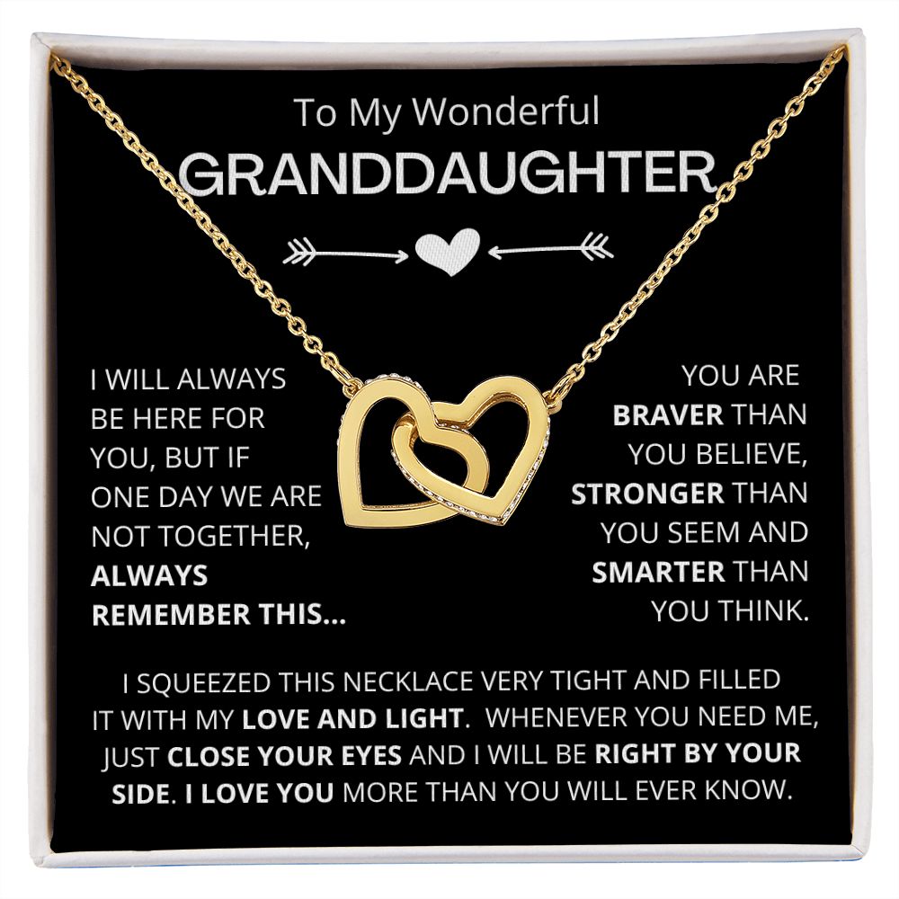 To My Wonderful Granddaughter - Infinite Connection - Granddaughter Double Heart Necklace