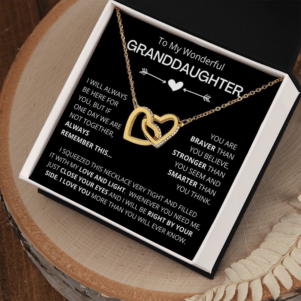 To My Wonderful Granddaughter - Infinite Connection - Granddaughter Double Heart Necklace