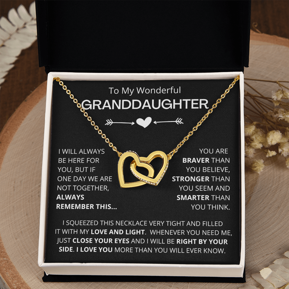 To My Wonderful Granddaughter - Infinite Connection - Granddaughter Double Heart Necklace