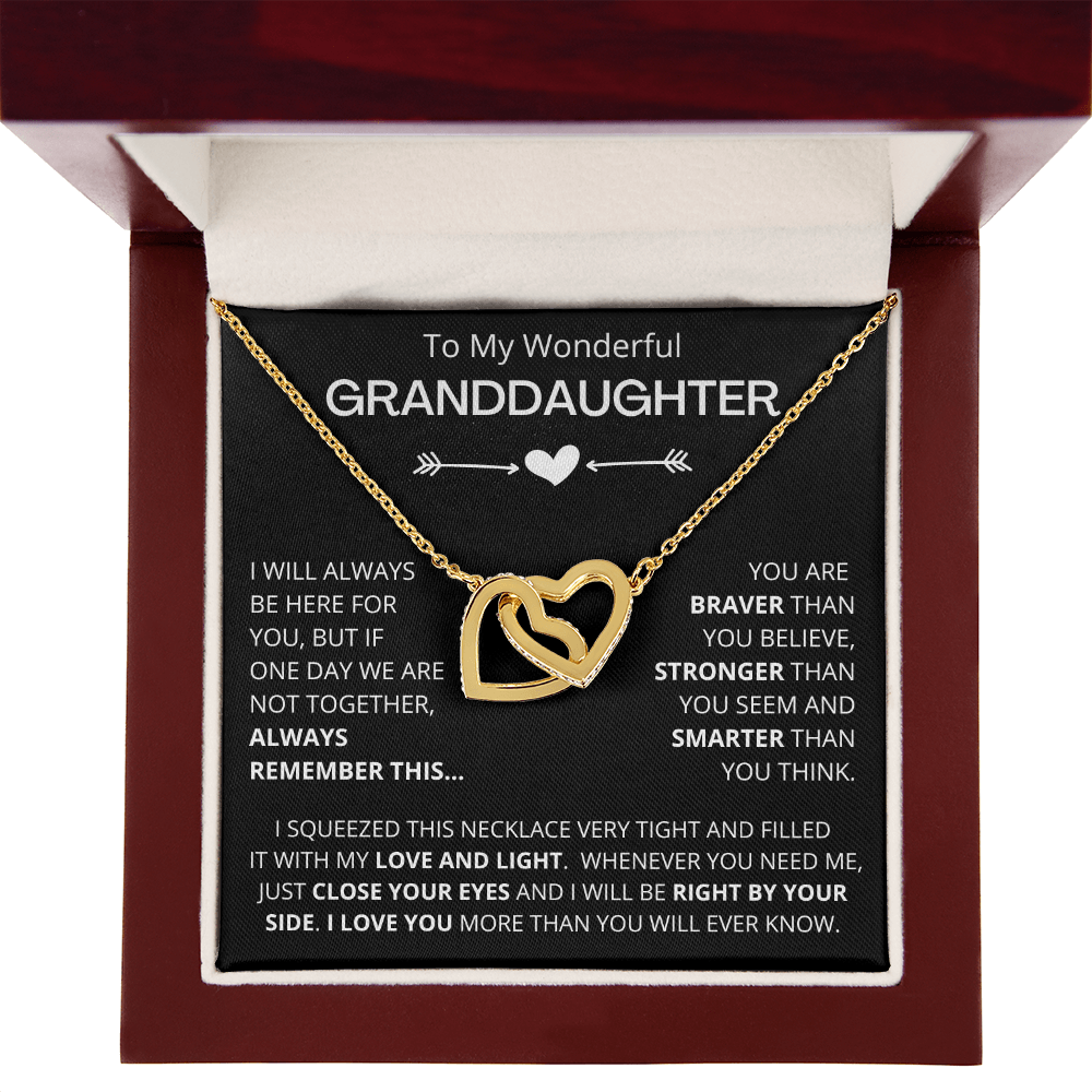 To My Wonderful Granddaughter - Infinite Connection - Granddaughter Double Heart Necklace