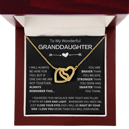 To My Wonderful Granddaughter - Infinite Connection - Granddaughter Double Heart Necklace