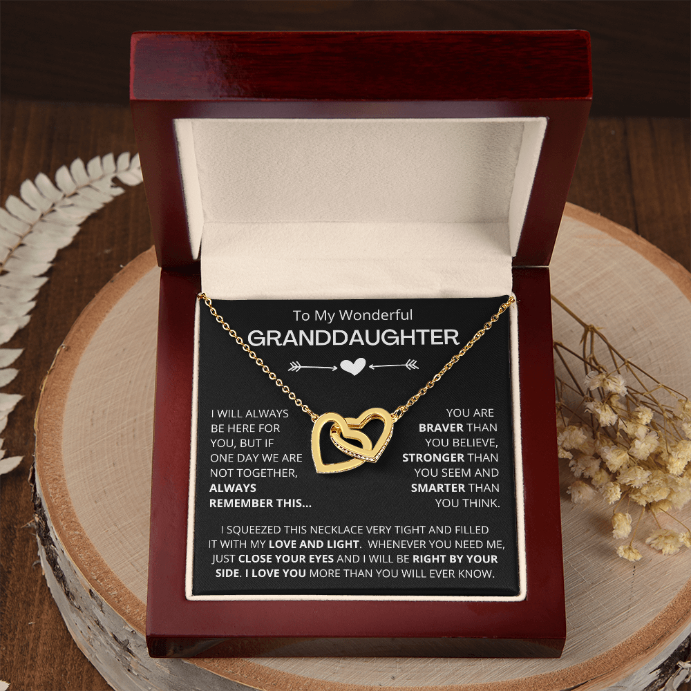 To My Wonderful Granddaughter - Infinite Connection - Granddaughter Double Heart Necklace