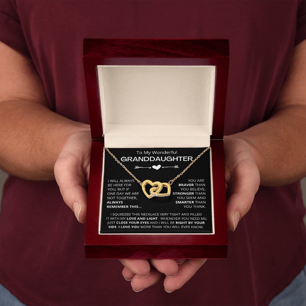 To My Wonderful Granddaughter - Infinite Connection - Granddaughter Double Heart Necklace