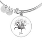 February Violet Birth Flower Bangle Charm Bracelet Gold Silver
