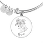 Marigold October Birth Flower Bangle Charm Bracelet Silver Gold