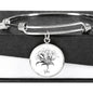 February Violet Birth Flower Bangle Charm Bracelet Gold Silver