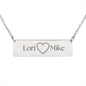 Valentine's Day Horizontal Bar Necklace For Couples