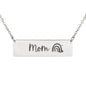 Mom Love and Rainbows Horizontal Bar Necklace