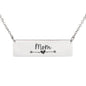 Mom Love Horizontal Bar Engraved Necklace