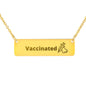 Vaccinated Mom Sister Girlfriend Daughter Horizontal Bar Necklace Silver Gold