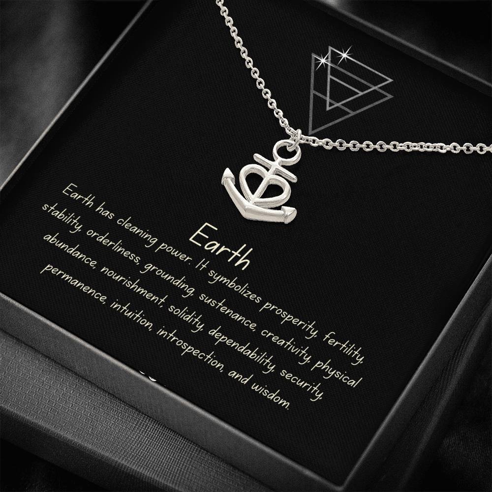 Friendship Earth Element Minimalist Heart Anchor Charm Necklace