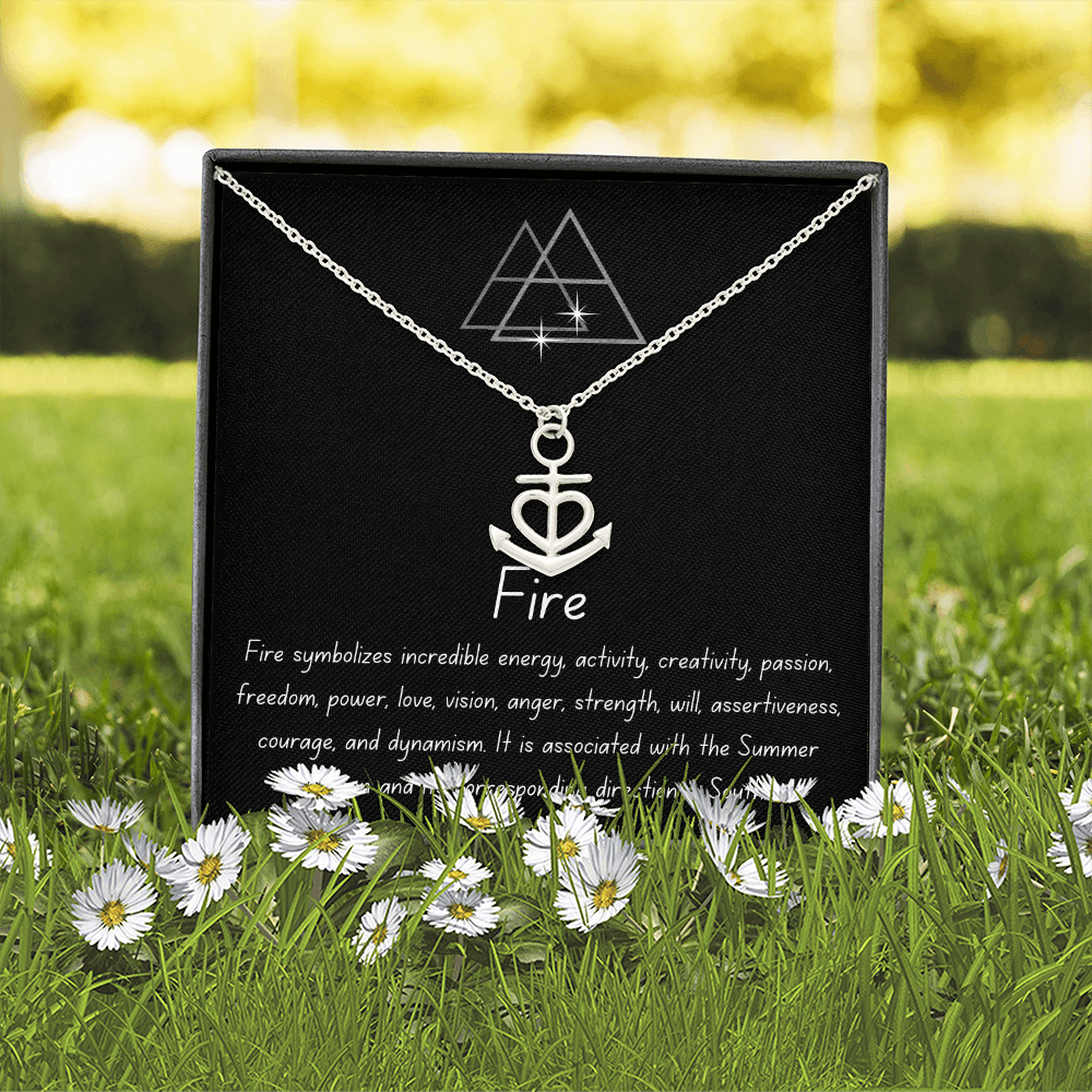 Love Faith Hope Fire Energy Pendant Necklace Set