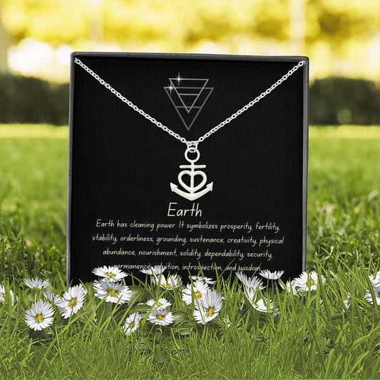 Friendship Earth Element Minimalist Heart Anchor Charm Necklace