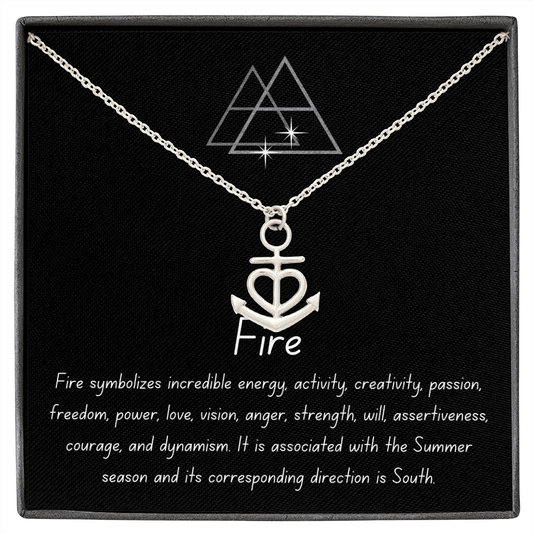 Love Faith Hope Fire Energy Pendant Necklace Set
