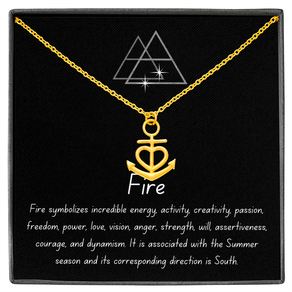 Love Faith Hope Fire Energy Pendant Necklace Set