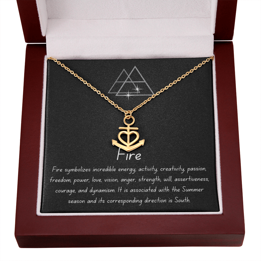 Love Faith Hope Fire Energy Pendant Necklace Set