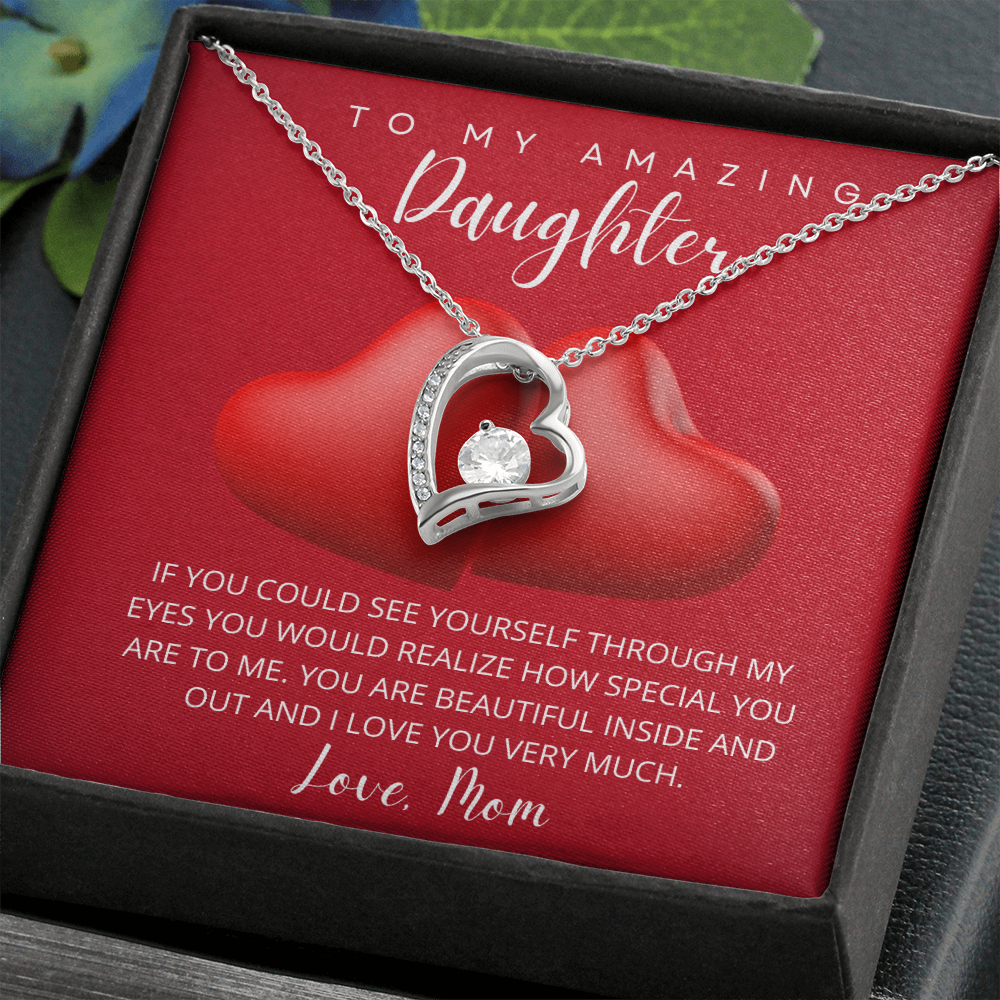 To My Amazing Daughter - Valentine's Day Heart Necklace