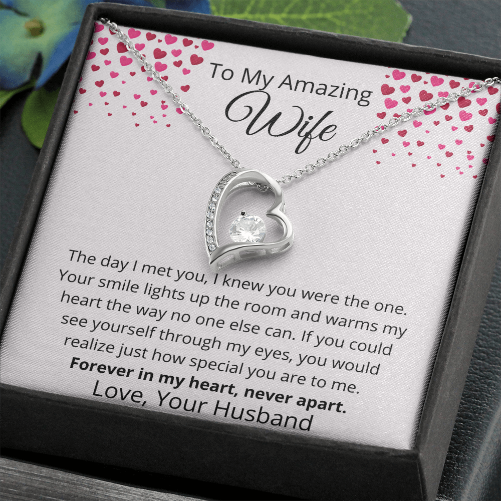 Heart Pendant Necklace For Wife - Gift from Husband