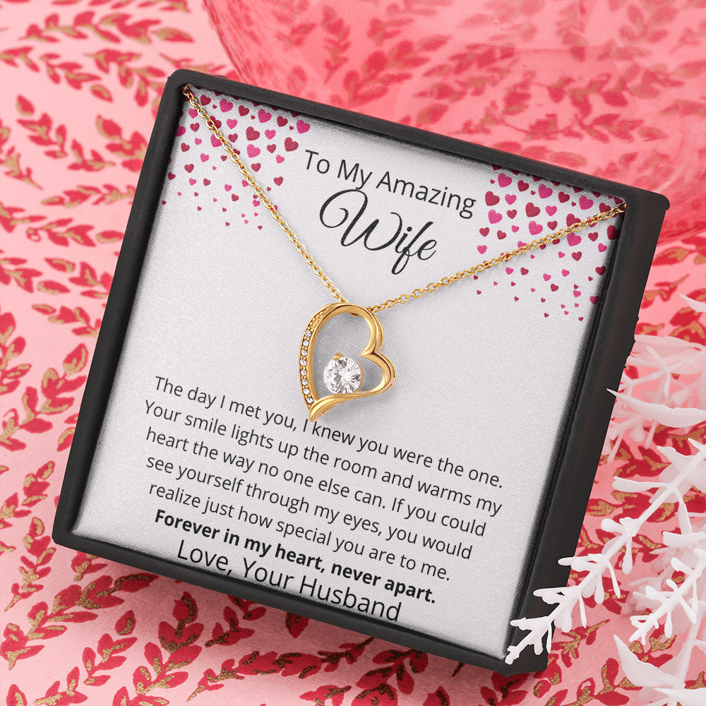 Heart Pendant Necklace For Wife - Gift from Husband